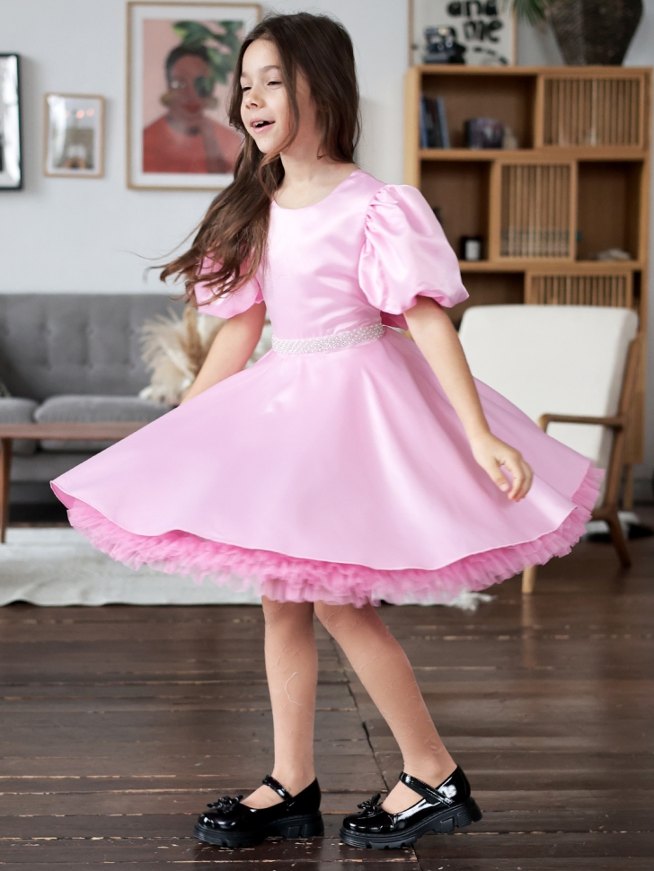 Платье для девочки БУШОН ST34, праздничное цвет розовый