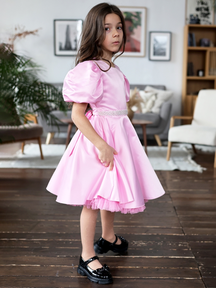 Платье для девочки БУШОН ST34, праздничное цвет розовый