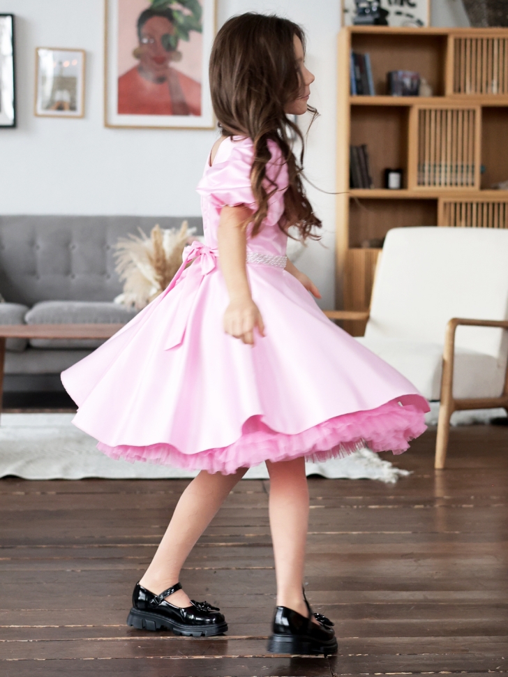 Платье для девочки БУШОН ST34, праздничное цвет розовый