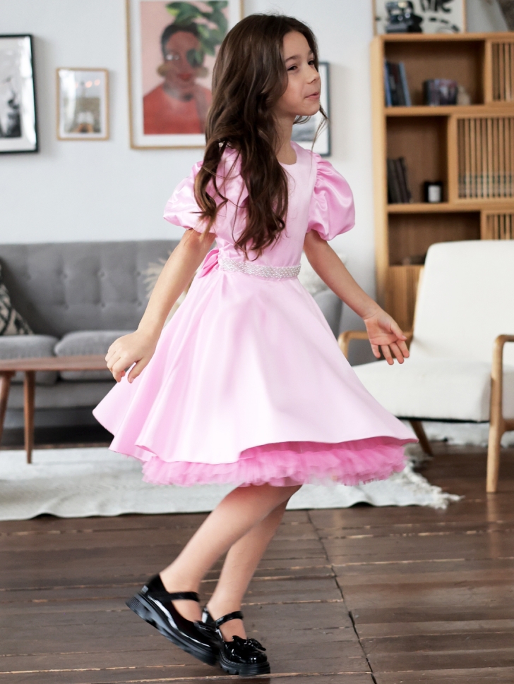 Платье для девочки БУШОН ST34, праздничное цвет розовый