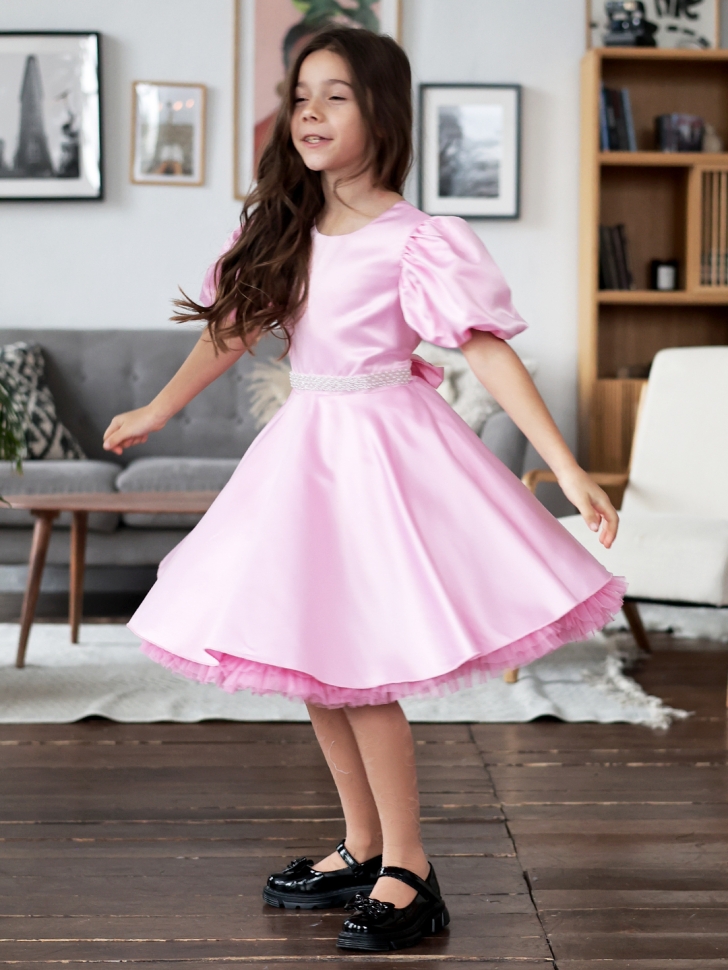 Платье для девочки БУШОН ST34, праздничное цвет розовый