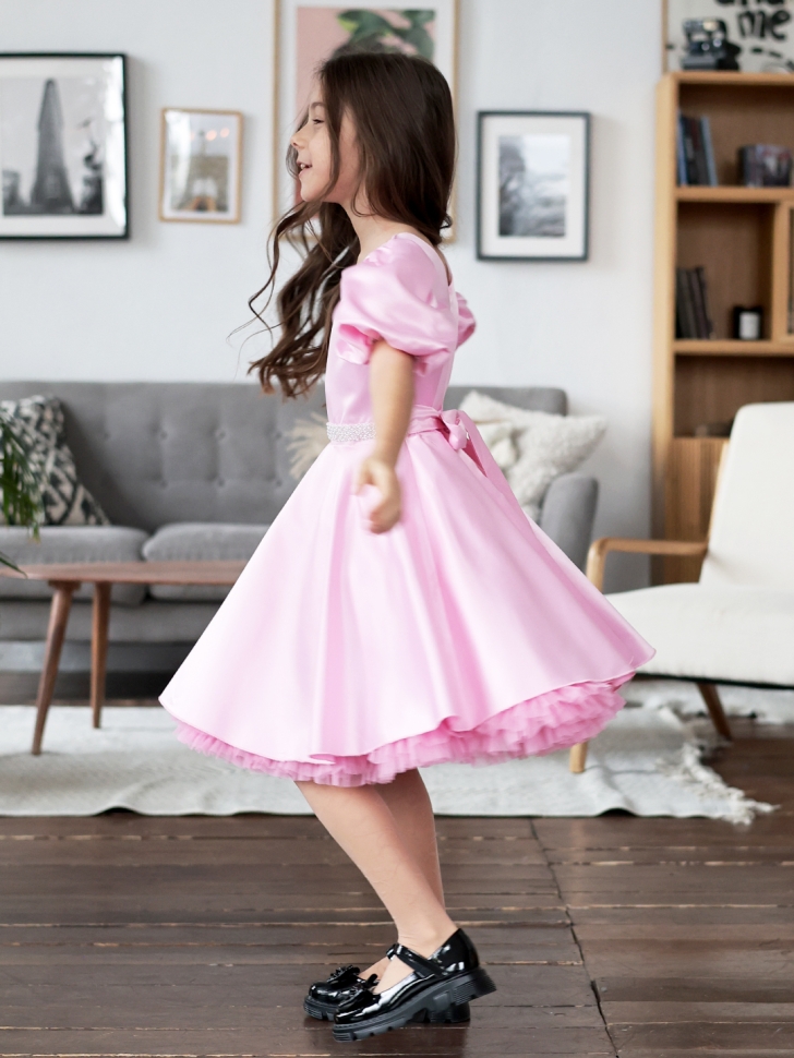 Платье для девочки БУШОН ST34, праздничное цвет розовый