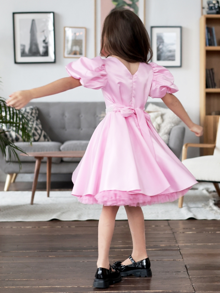 Платье для девочки БУШОН ST34, праздничное цвет розовый