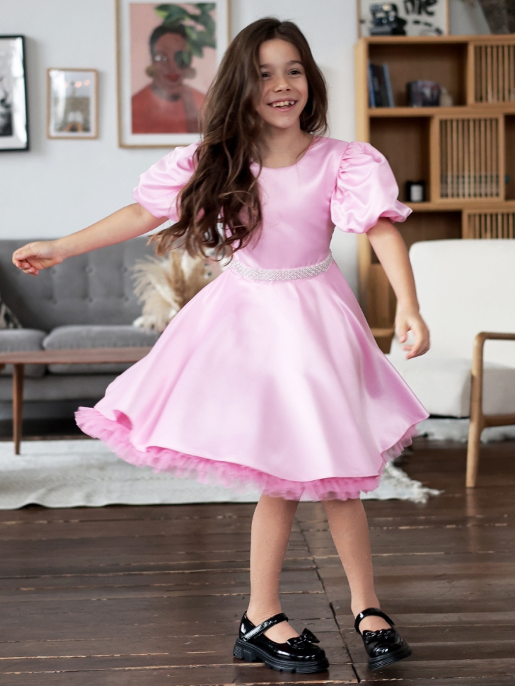 Платье для девочки БУШОН ST34, праздничное цвет розовый