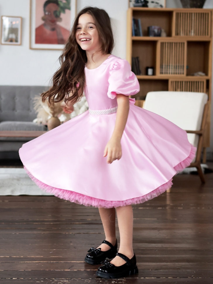Платье для девочки БУШОН ST34, праздничное цвет розовый