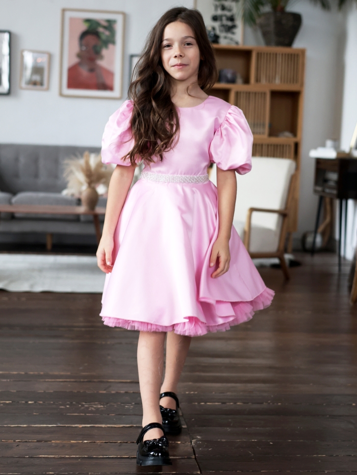Платье для девочки БУШОН ST34, праздничное цвет розовый