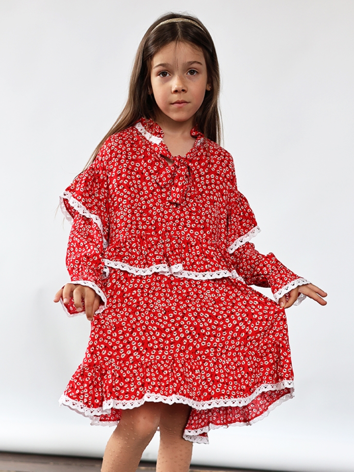 Платье для девочки нарядное БУШОН ST60, цвет красный