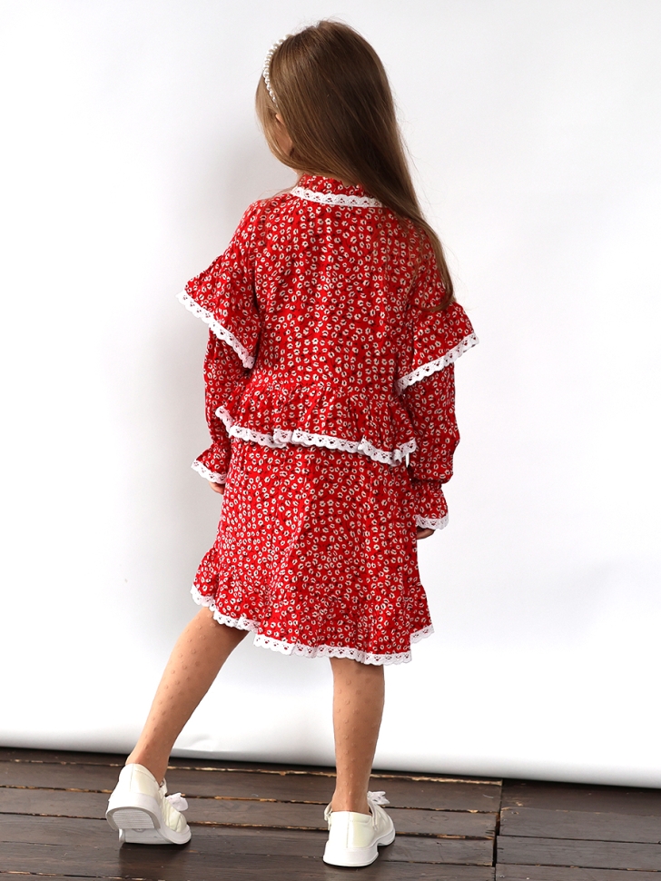 Платье для девочки нарядное БУШОН ST60, цвет красный
