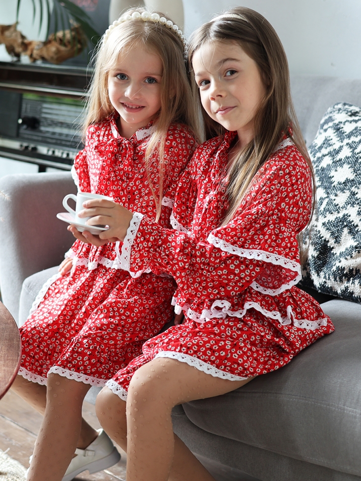 Платье для девочки нарядное БУШОН ST60, цвет красный