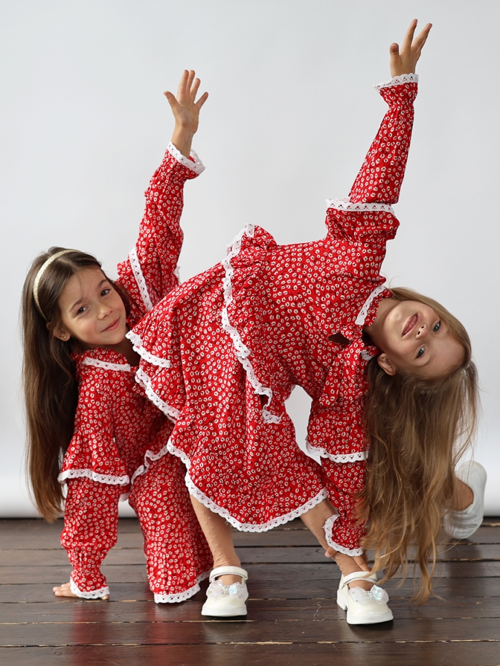 Платье для девочки нарядное БУШОН ST60, цвет красный