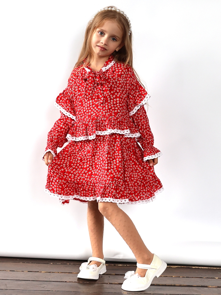 Платье для девочки нарядное БУШОН ST60, цвет красный