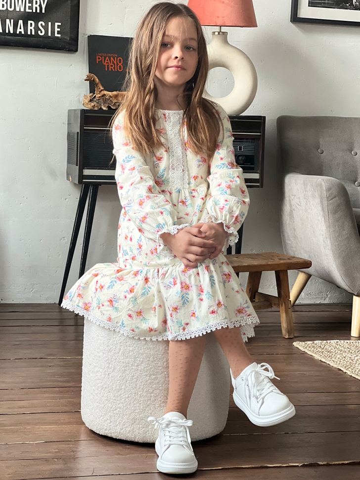 Платье для девочки нарядное БУШОН XB88, цвет кремовый