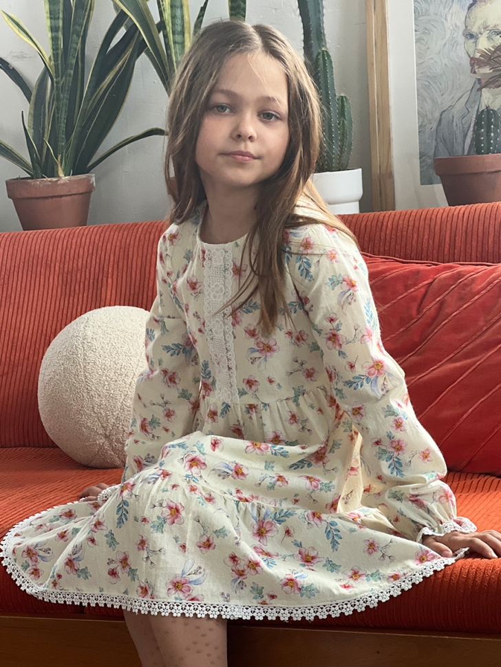 Платье для девочки нарядное БУШОН XB88, цвет кремовый