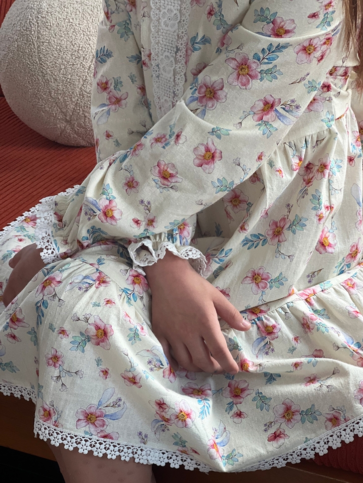 Платье для девочки нарядное БУШОН XB88, цвет кремовый