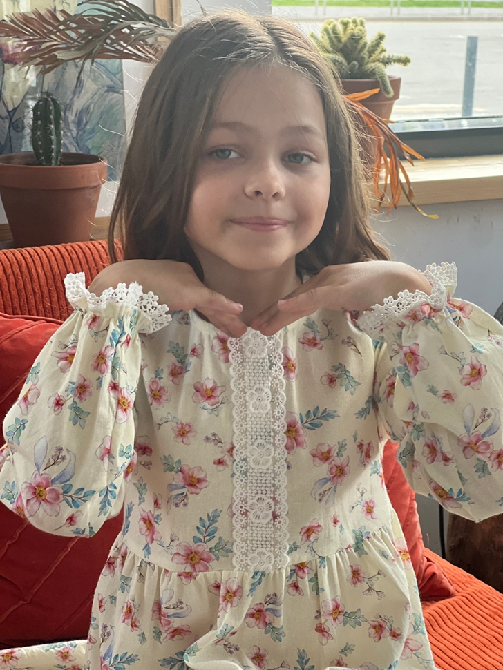 Платье для девочки нарядное БУШОН XB88, цвет кремовый