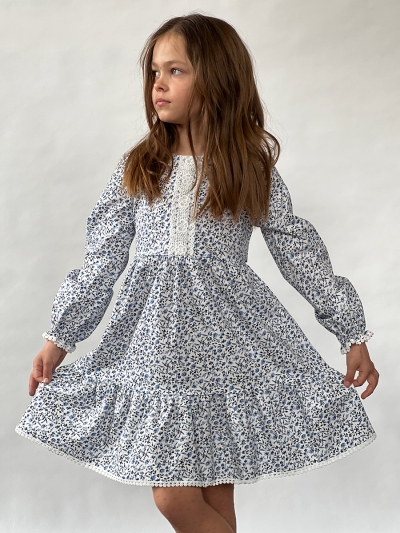 Платье для девочки нарядное БУШОН XB88, цвет васильки