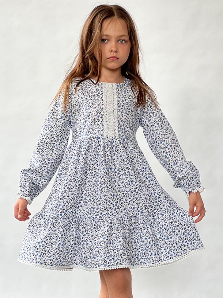 Платье для девочки нарядное БУШОН XB88, цвет васильки 