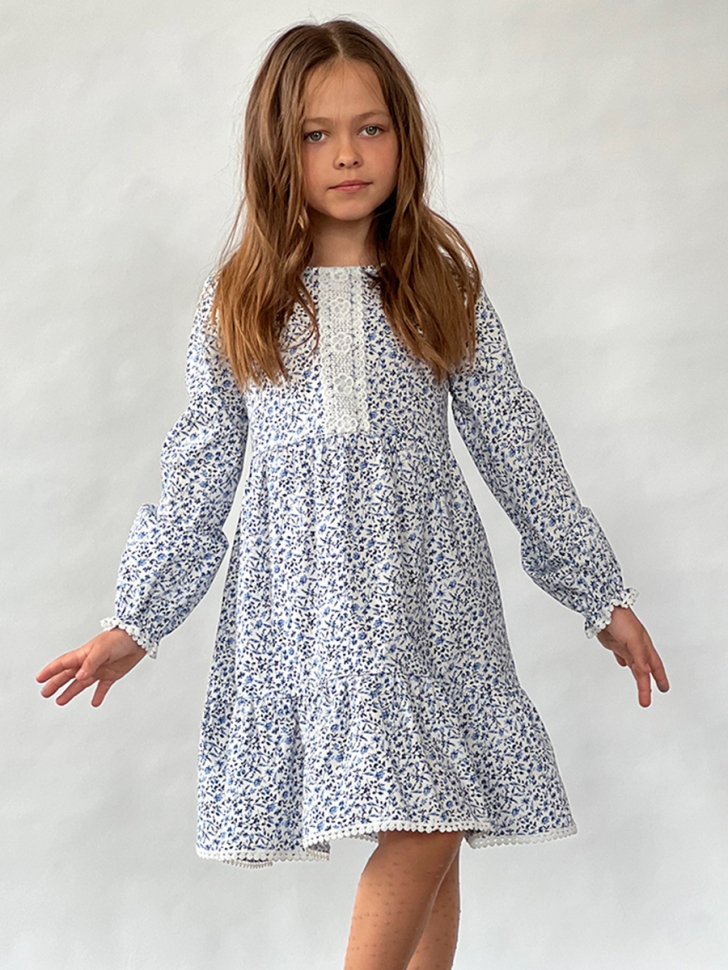 Платье для девочки нарядное БУШОН XB88, цвет васильки 