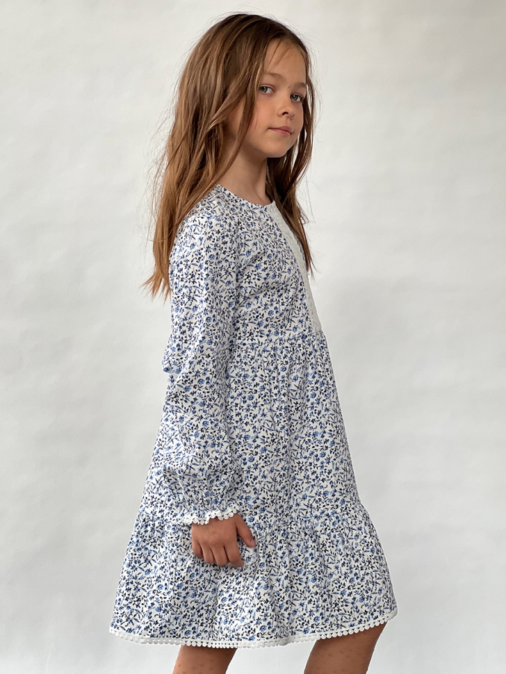 Платье для девочки нарядное БУШОН XB88, цвет васильки 