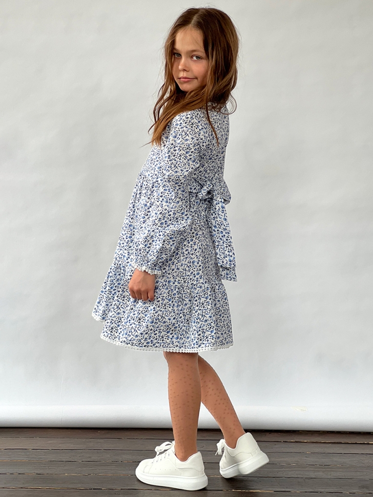 Платье для девочки нарядное БУШОН XB88, цвет васильки 