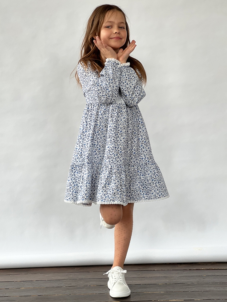 Платье для девочки нарядное БУШОН XB88, цвет васильки 