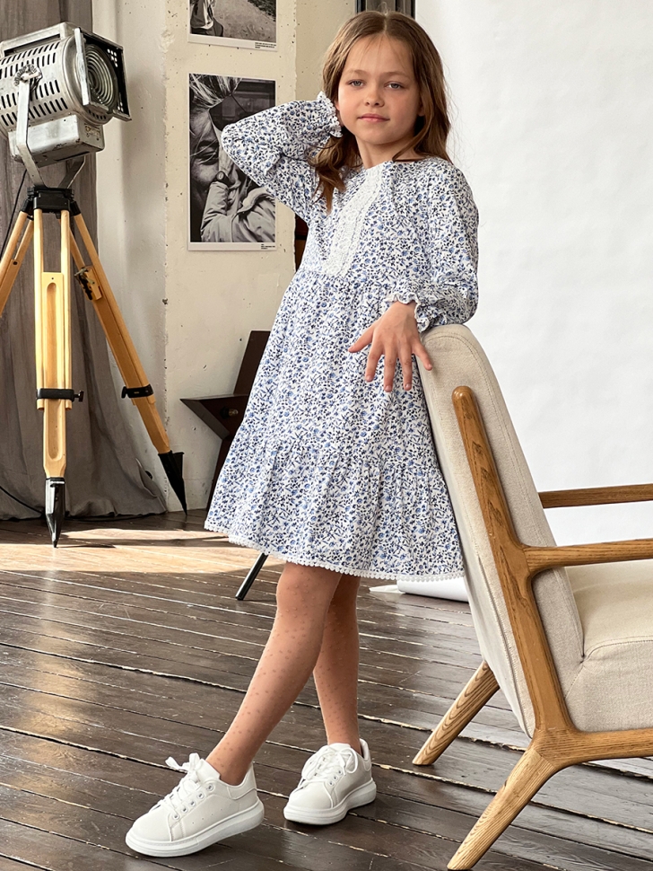 Платье для девочки нарядное БУШОН XB88, цвет васильки 