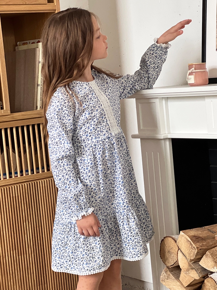 Платье для девочки нарядное БУШОН XB88, цвет васильки 