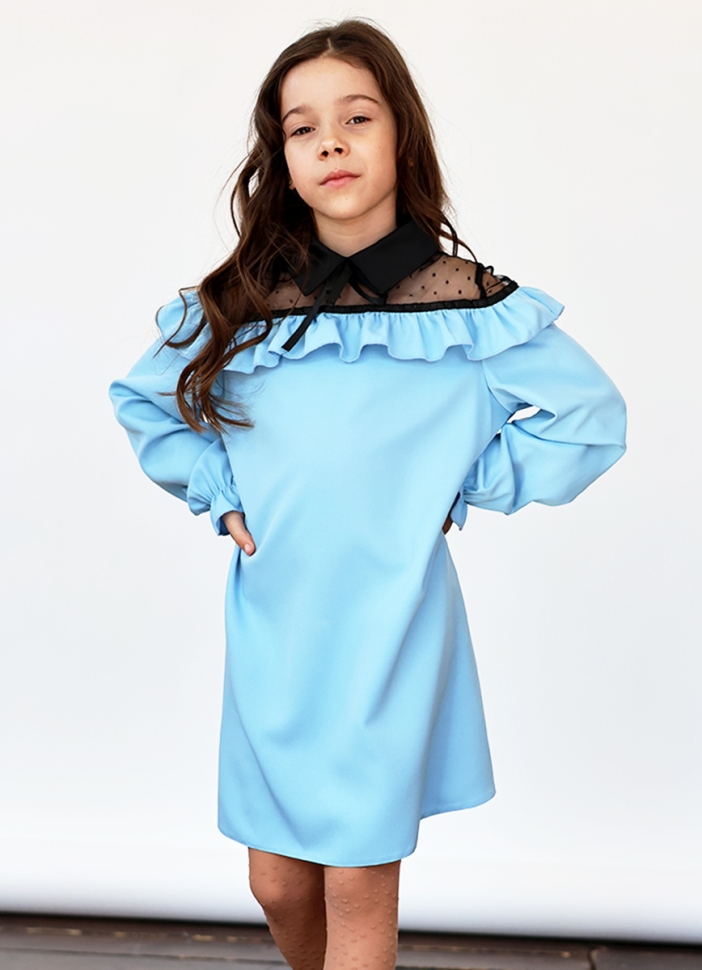 Платье для девочки нарядное БУШОН ST55, цвет голубой