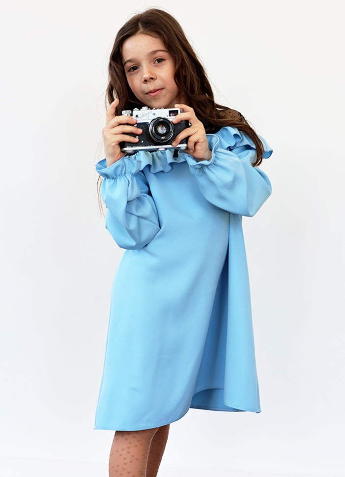 Платье для девочки нарядное БУШОН ST55, цвет голубой