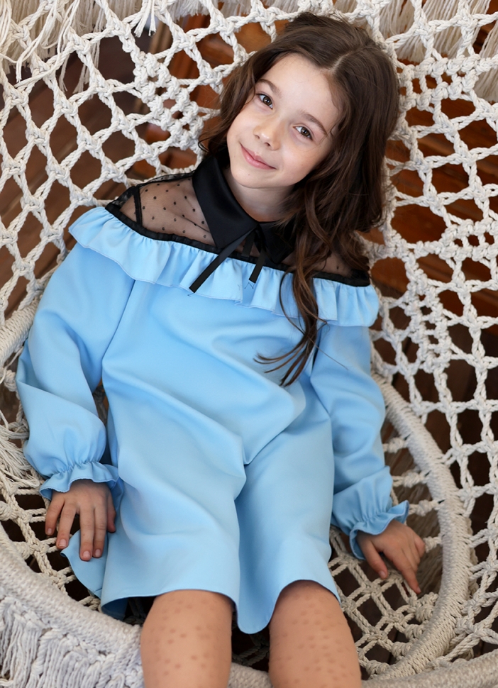 Платье для девочки нарядное БУШОН ST55, цвет голубой