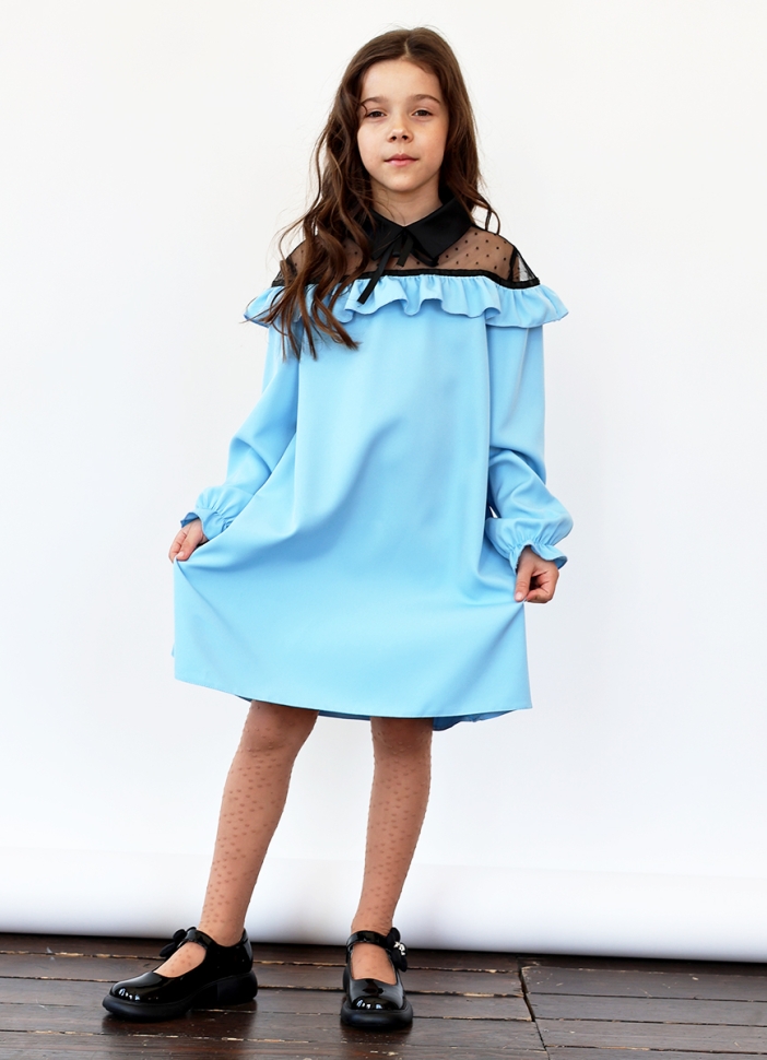 Платье для девочки нарядное БУШОН ST55, цвет голубой