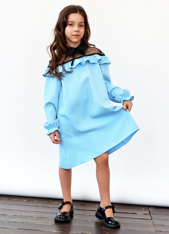 Платье для девочки нарядное БУШОН ST55, цвет голубой