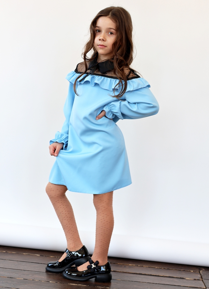 Платье для девочки нарядное БУШОН ST55, цвет голубой