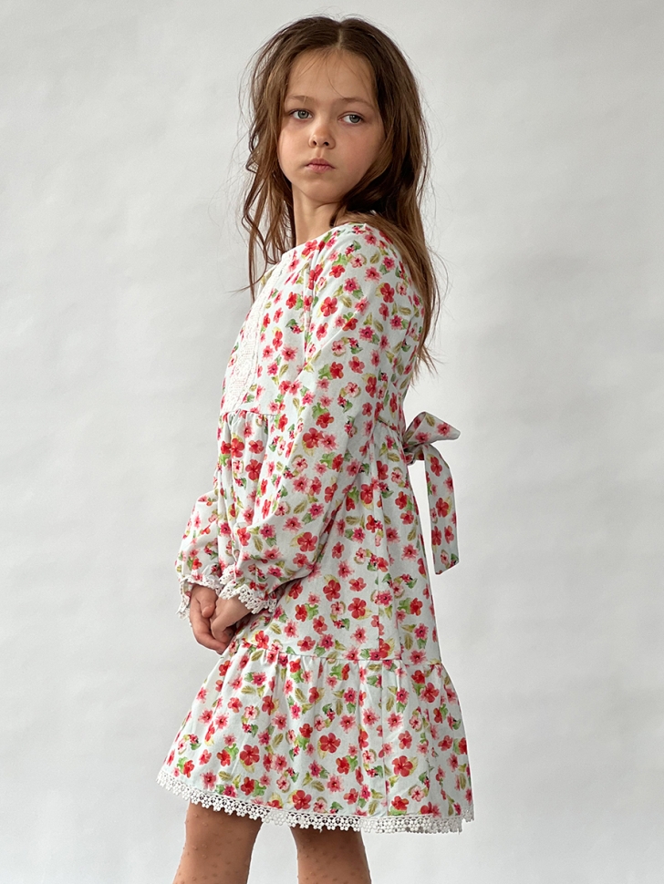 Платье для девочки нарядное БУШОН XB88, цвет цветы