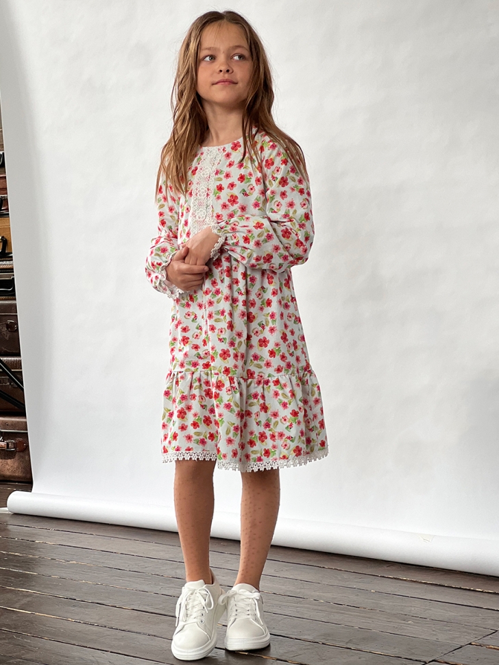 Платье для девочки нарядное БУШОН XB88, цвет цветы