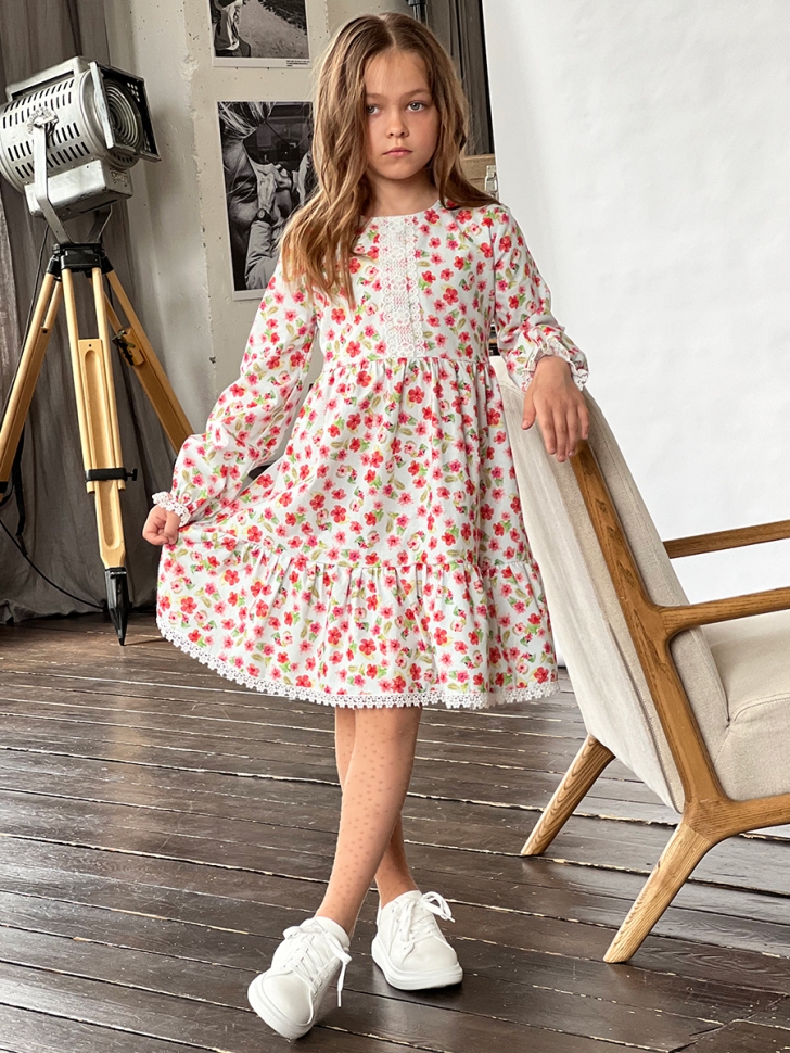 Платье для девочки нарядное БУШОН XB88, цвет цветы