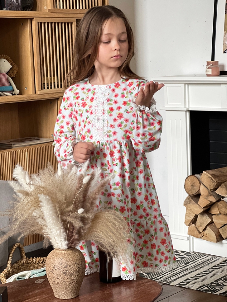 Платье для девочки нарядное БУШОН XB88, цвет цветы