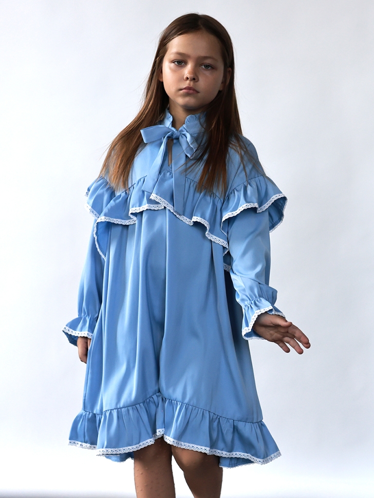 Платье для девочки нарядное БУШОН ST60, цвет голубой 