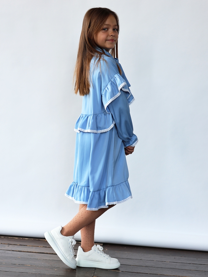 Платье для девочки нарядное БУШОН ST60, цвет голубой 