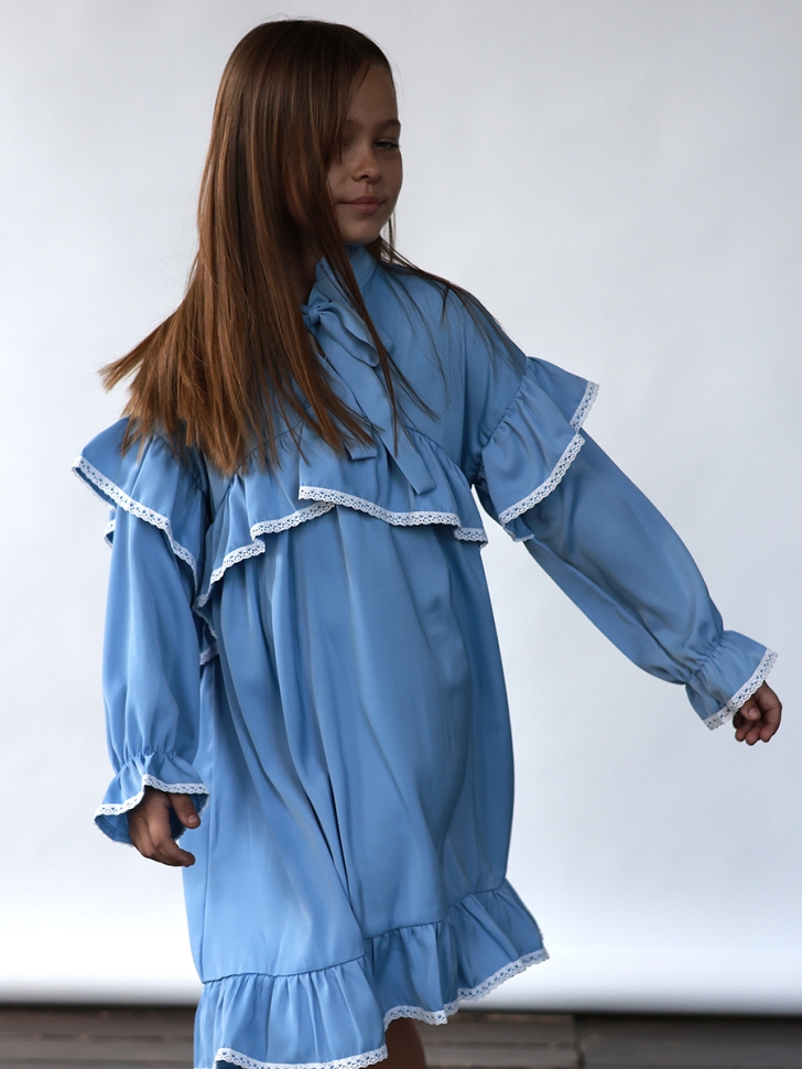 Платье для девочки нарядное БУШОН ST60, цвет голубой 