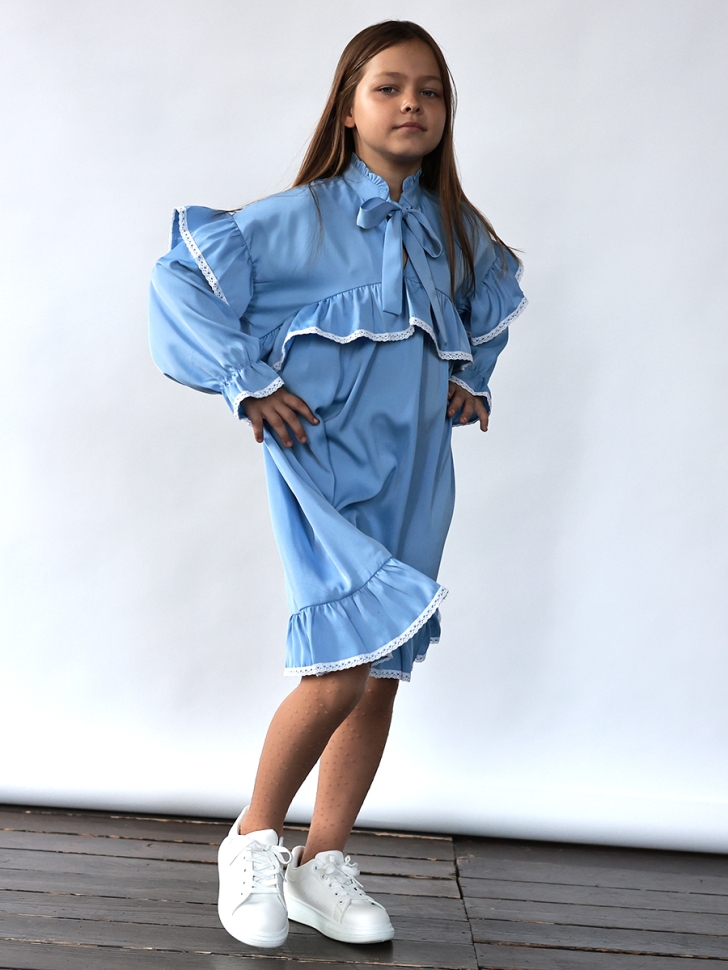 Платье для девочки нарядное БУШОН ST60, цвет голубой 
