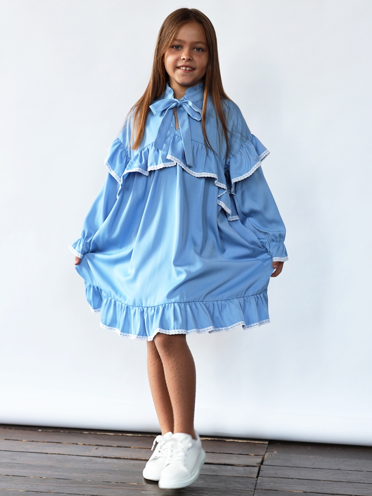 Платье для девочки нарядное БУШОН ST60, цвет голубой 