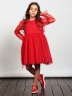 Платье для девочки нарядное БУШОН ST511, цвет красный 