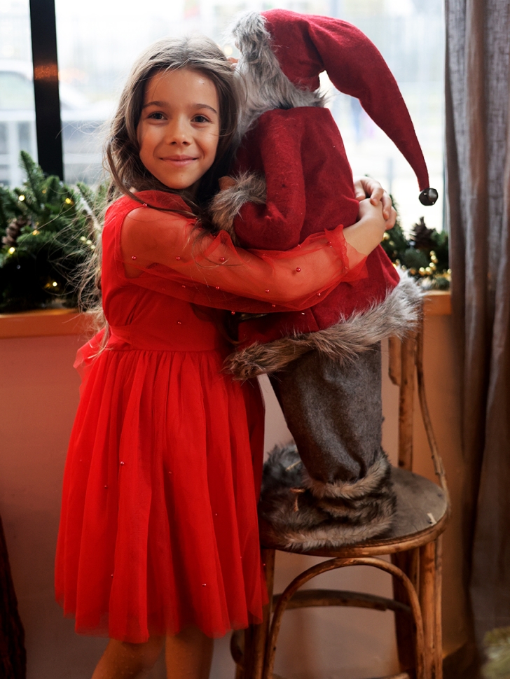 Платье для девочки нарядное БУШОН ST511, цвет красный 