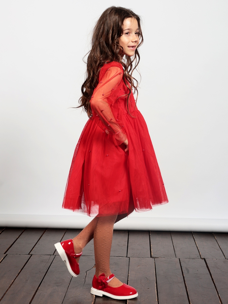 Платье для девочки нарядное БУШОН ST511, цвет красный 