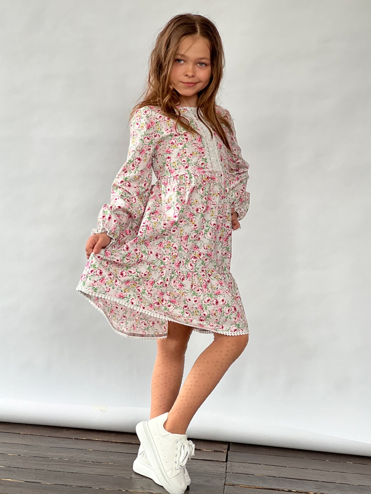 Платье для девочки нарядное БУШОН XB88, цвет розы