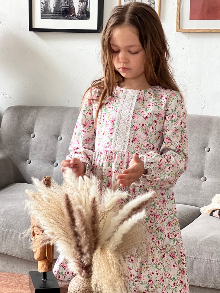 Платье для девочки нарядное БУШОН XB88, цвет розы