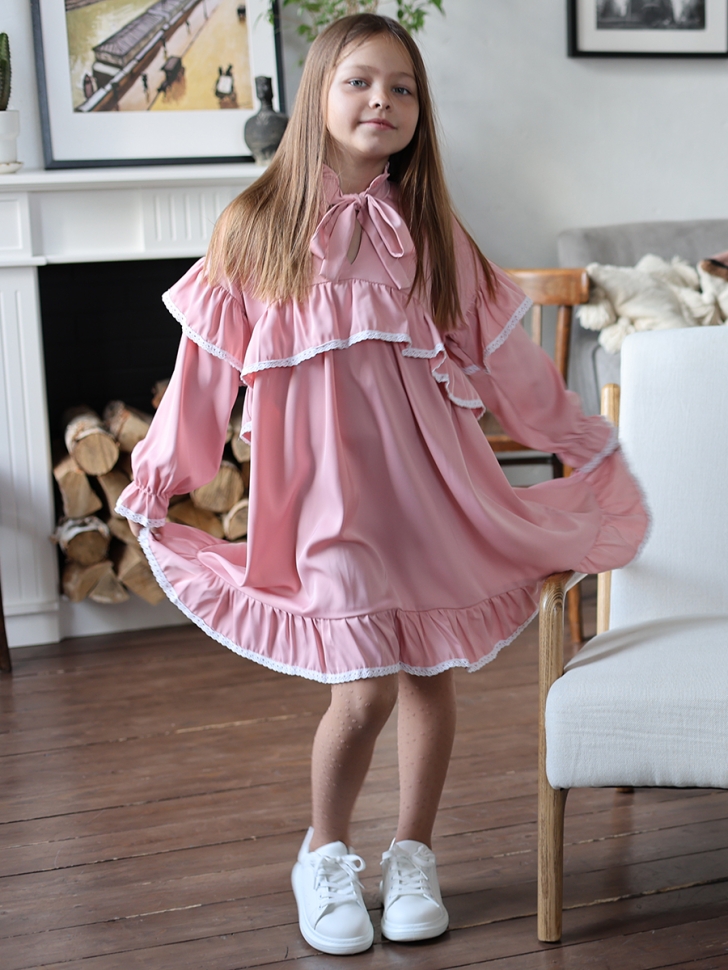 Платье для девочки нарядное БУШОН ST60, цвет розовый