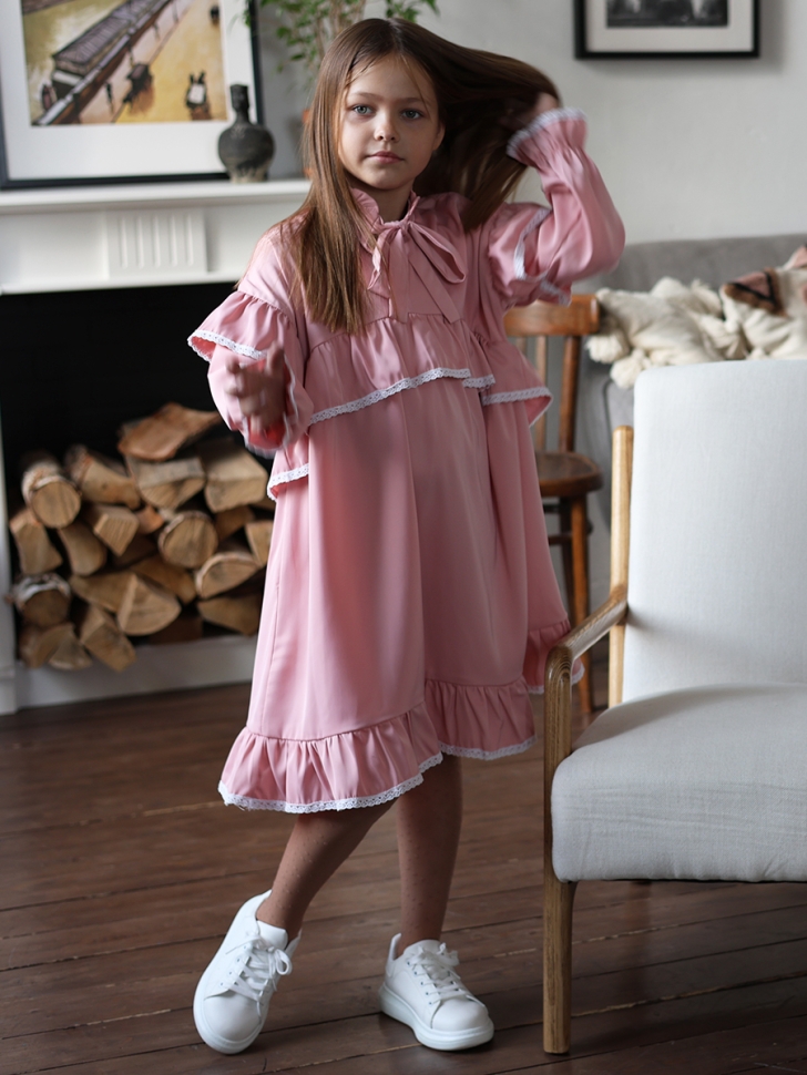 Платье для девочки нарядное БУШОН ST60, цвет розовый