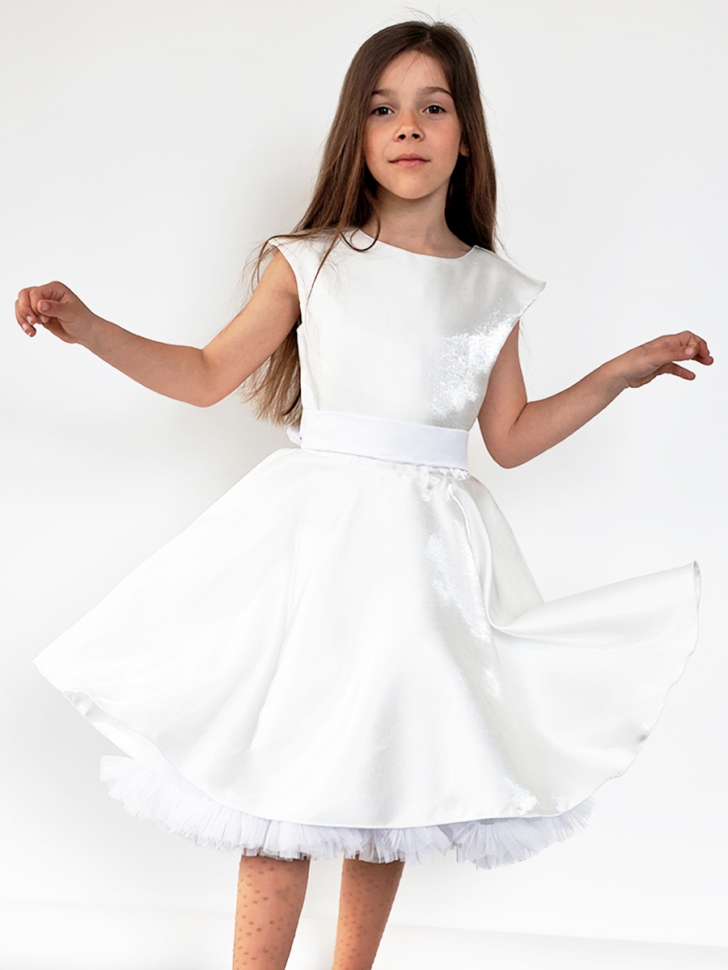 Платье для девочки праздничное БУШОН ST362, цвет белый